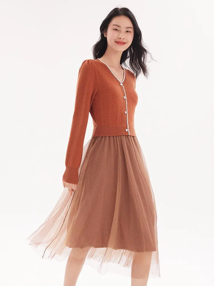 Tencel Wool Double-Layer Dress