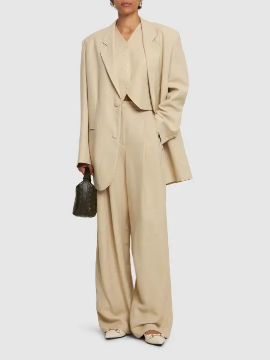 The Frankie Shop   Aiden linen &amp; viscose blazer 