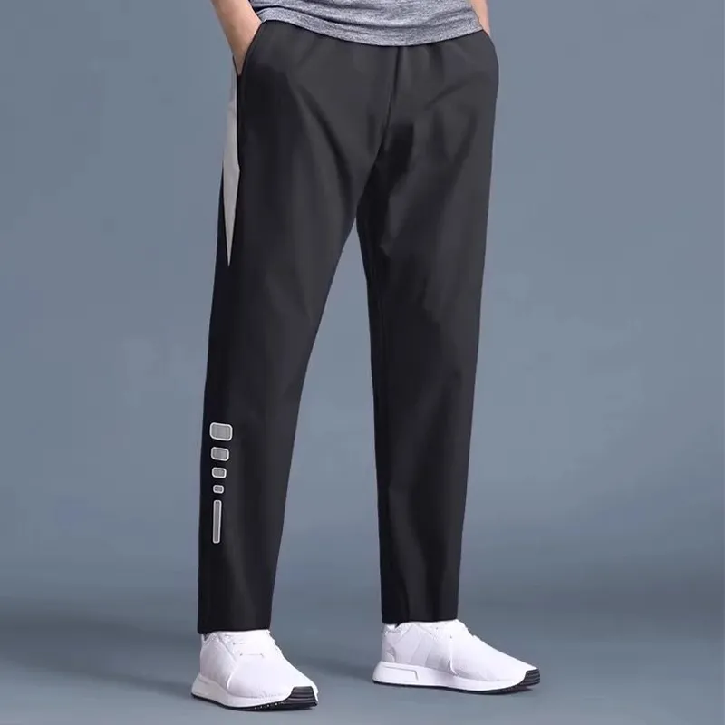 Thin Ice Silk Breathable Straight Woven Running Pants