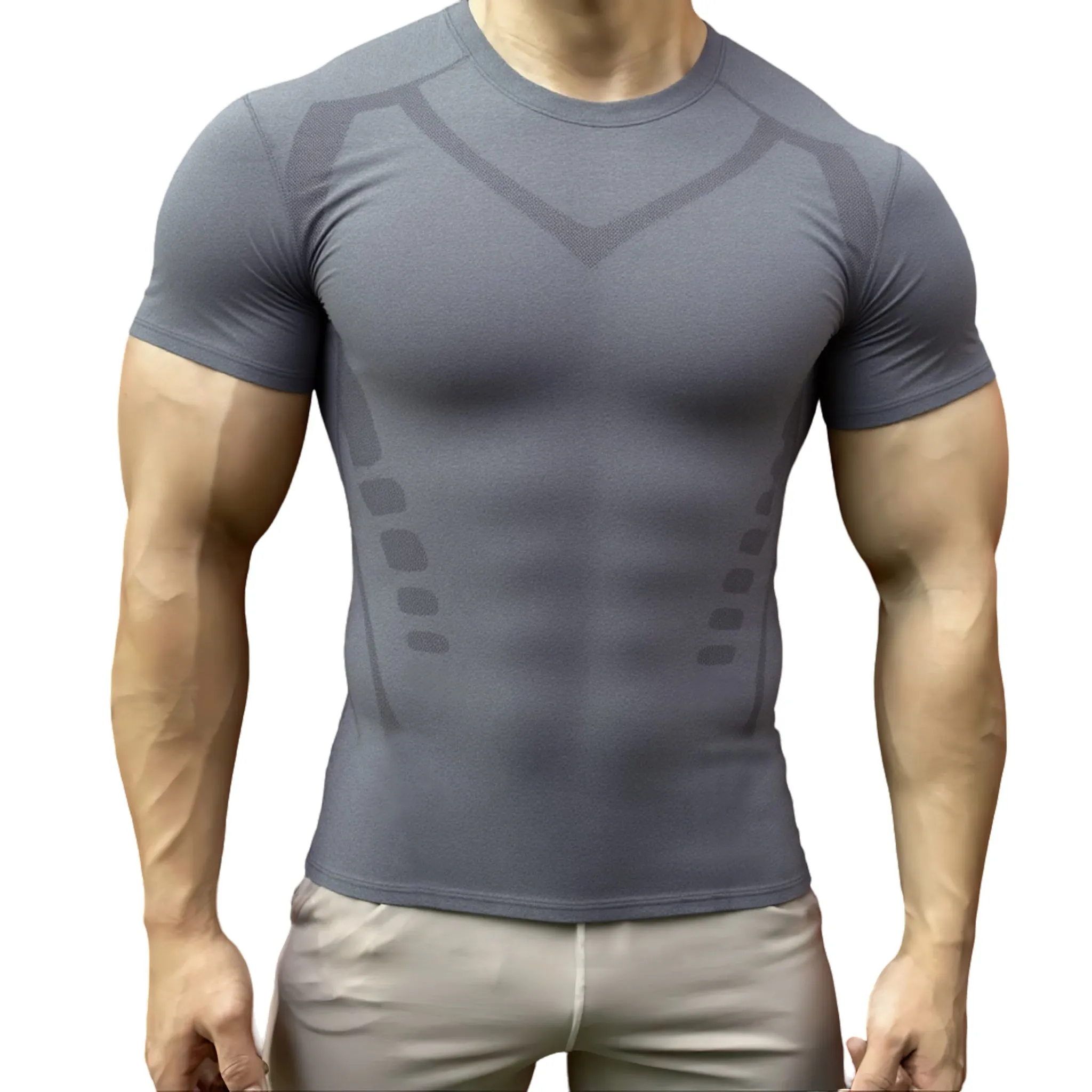 Tight-fitting Round-Neck Milk-Silk Breathable Short-Sleeve
