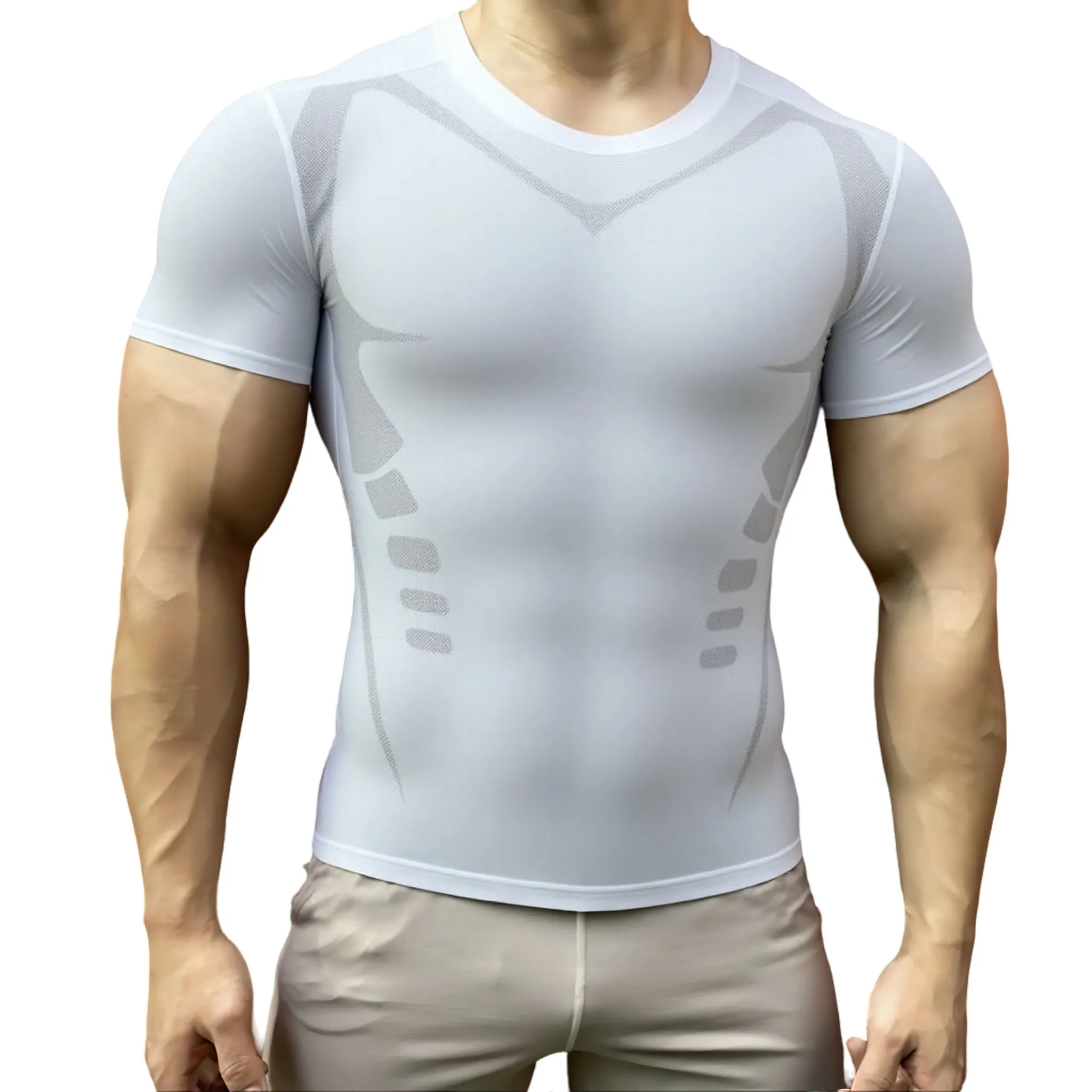 Tight-fitting Round-Neck Milk-Silk Breathable Short-Sleeve