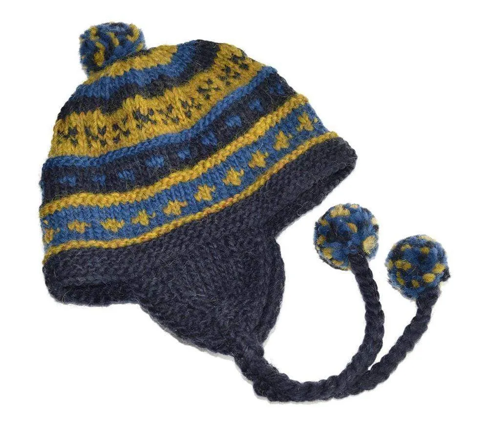 Unisex Beanie Hat Alpaca Wool Blend with Earflaps