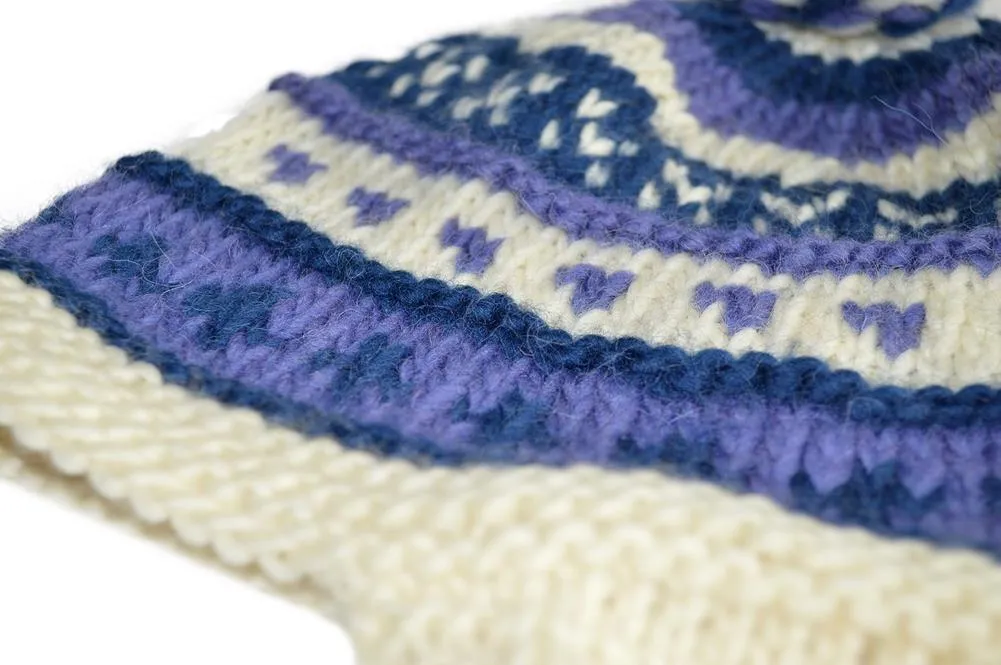 Unisex Beanie Hat Alpaca Wool Blend with Earflaps