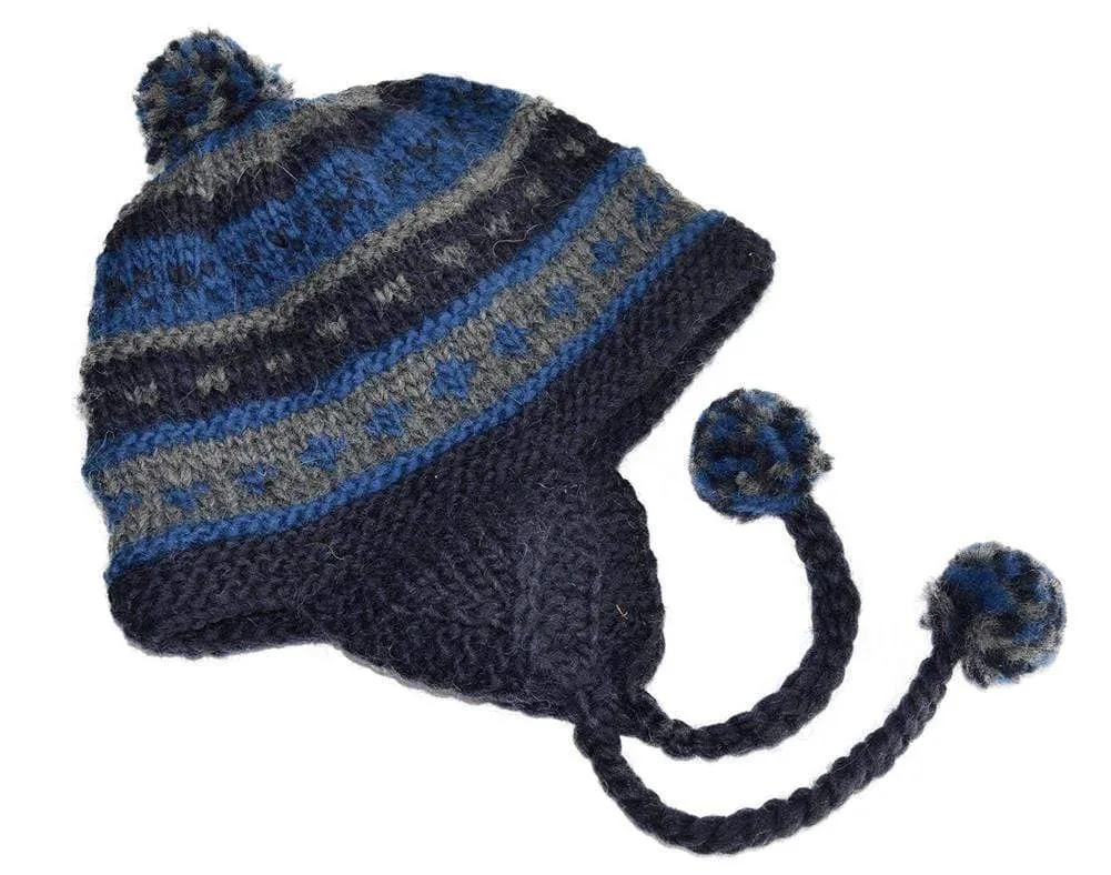 Unisex Beanie Hat Alpaca Wool Blend with Earflaps
