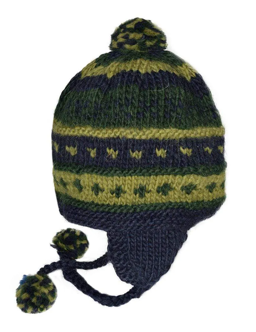 Unisex Beanie Hat Alpaca Wool Blend with Earflaps