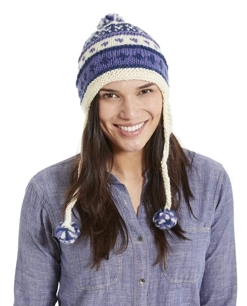 Unisex Beanie Hat Alpaca Wool Blend with Earflaps