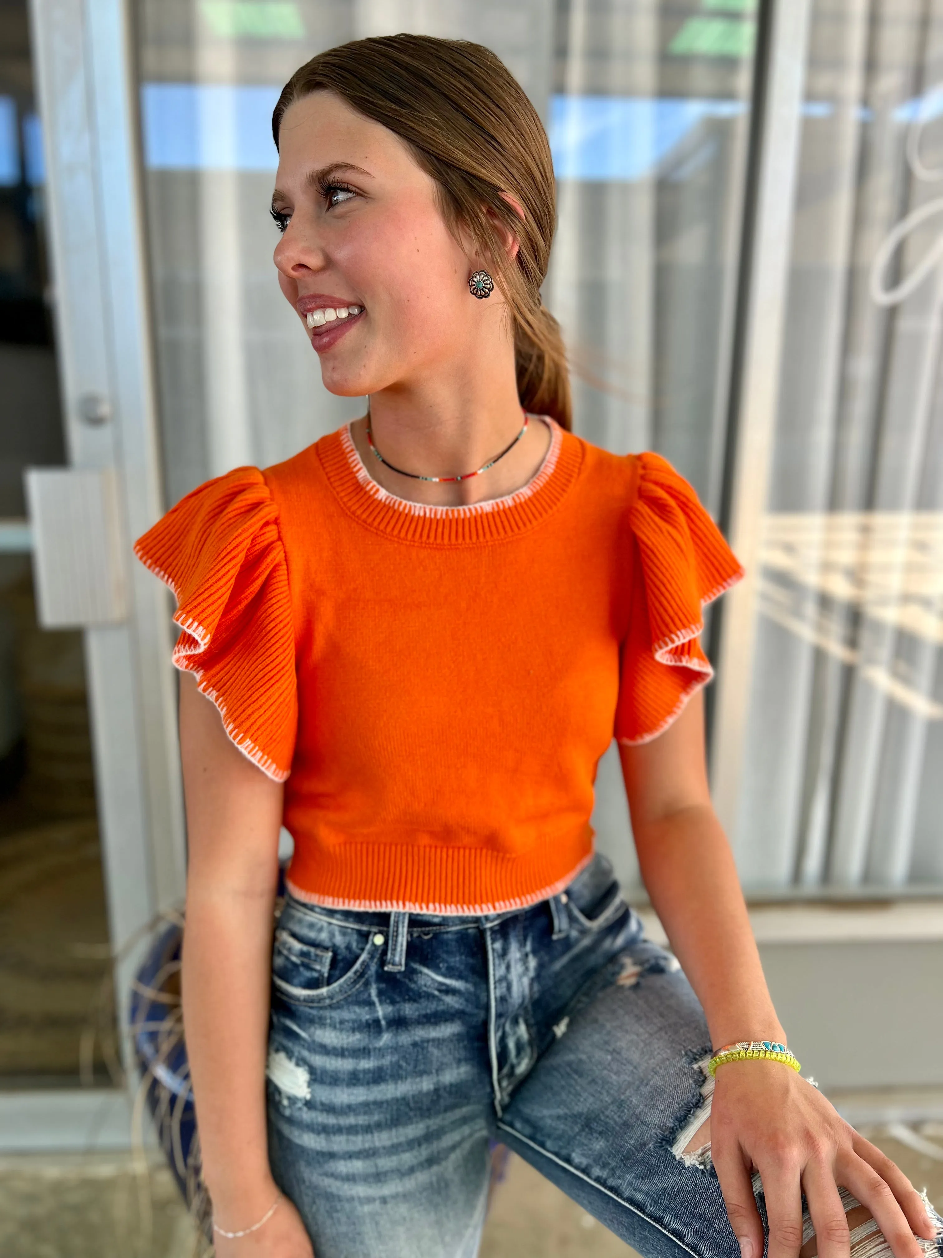 Wardrobe Staple Sunkist Cropped Sweater*
