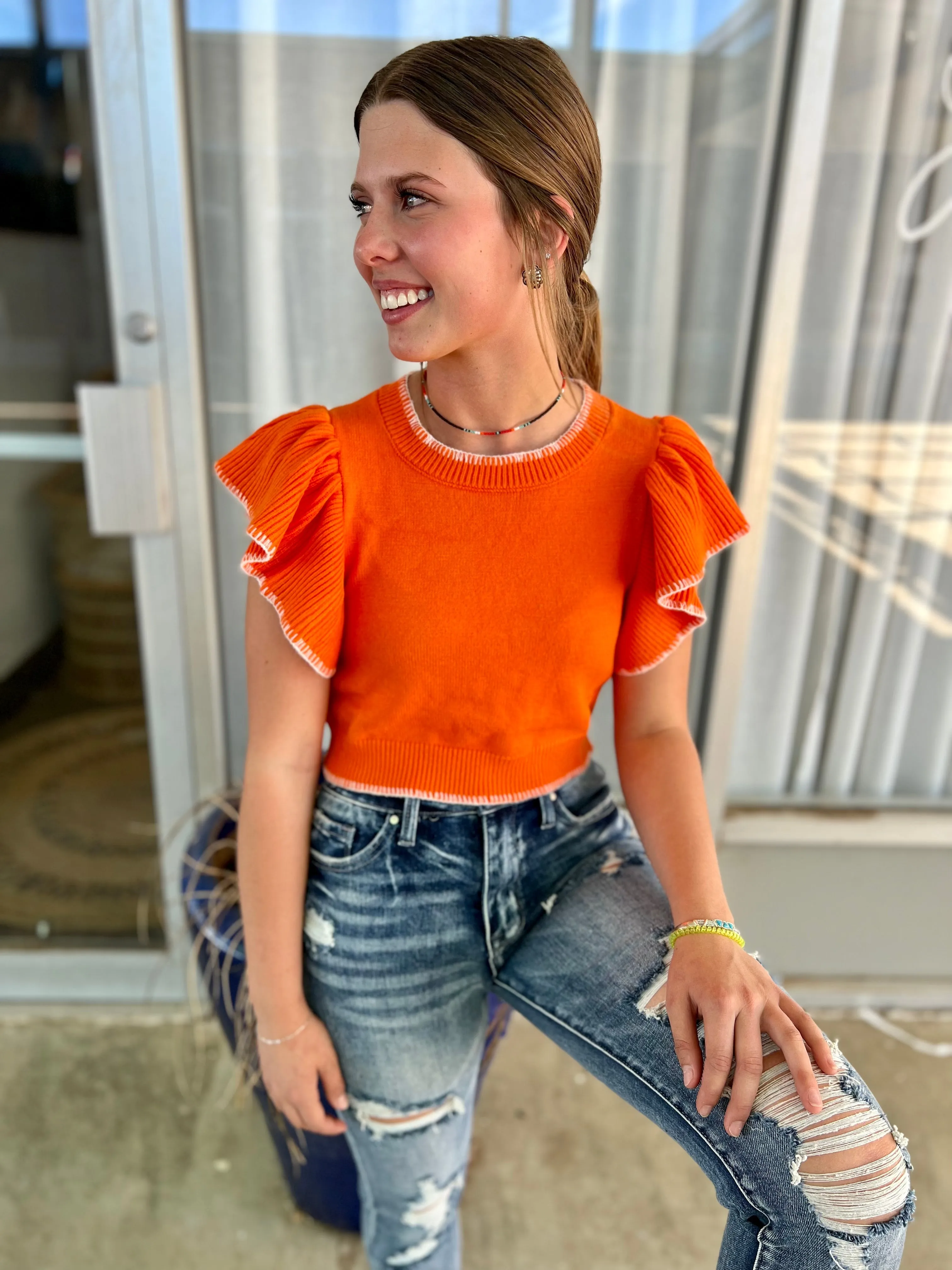 Wardrobe Staple Sunkist Cropped Sweater*