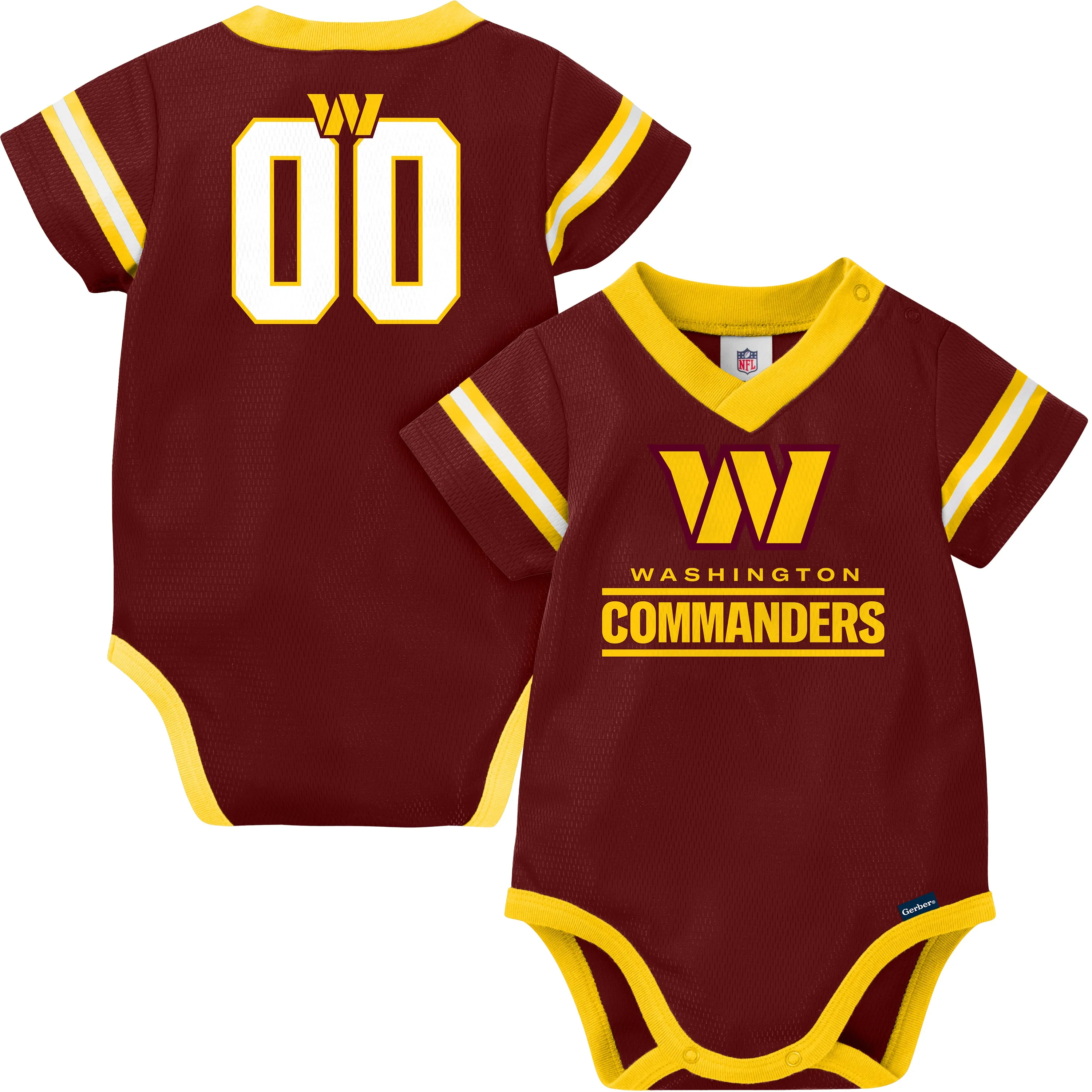 Washington Commanders Jersey Style Bodysuit