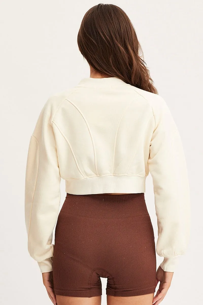 White Crop Sweater