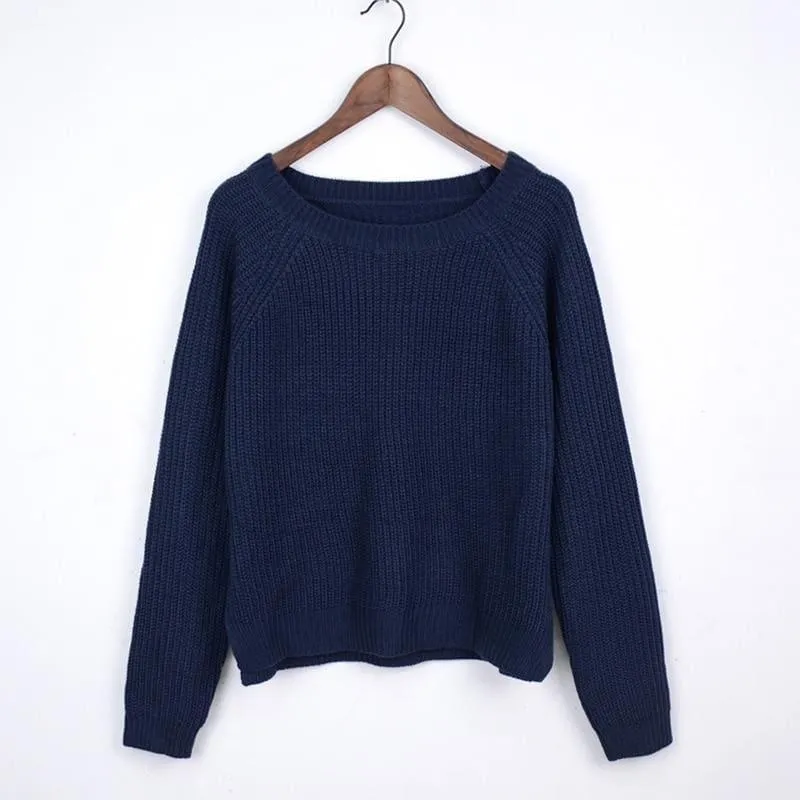 Women Sweater and Pullovers Long Sleeve Crop Sweater Top