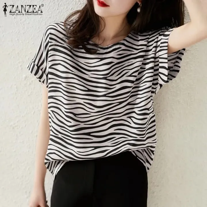 Zebra Print Sublimation Printing 100% Polyester Quick Dry Adult Tee T Shirt S4460626